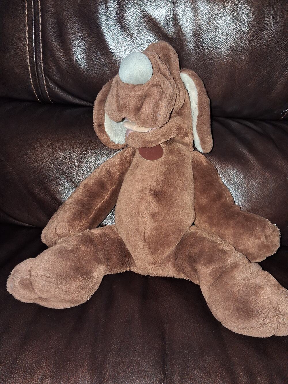 VTG Ganz Bros 1981 Wrinkles Dog Brown Pupped Stuffed Plush Animal No